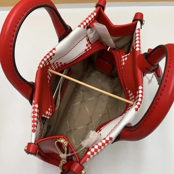 Michael Kors Mirella Extra-Small Logo Crossbody XBODY Shopper Bag Bright Red NWT - Picture 8 of 16